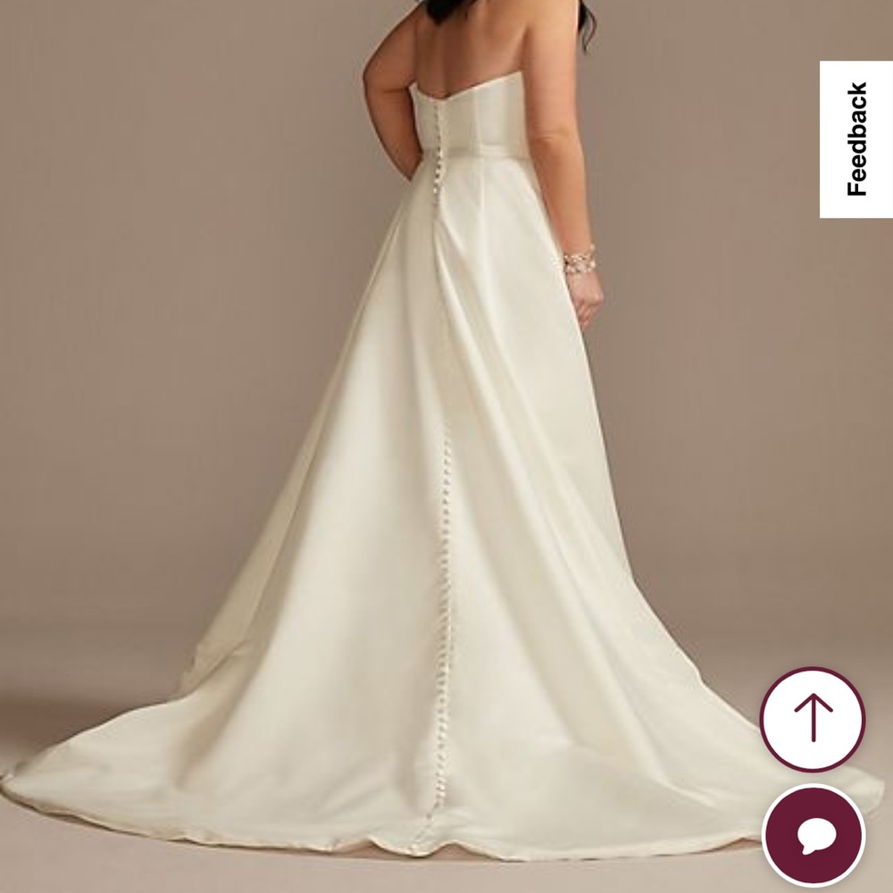 David’s Bridal Strapless Satin Gown
